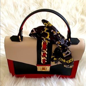ALDO Satchel with removal scarf accent
